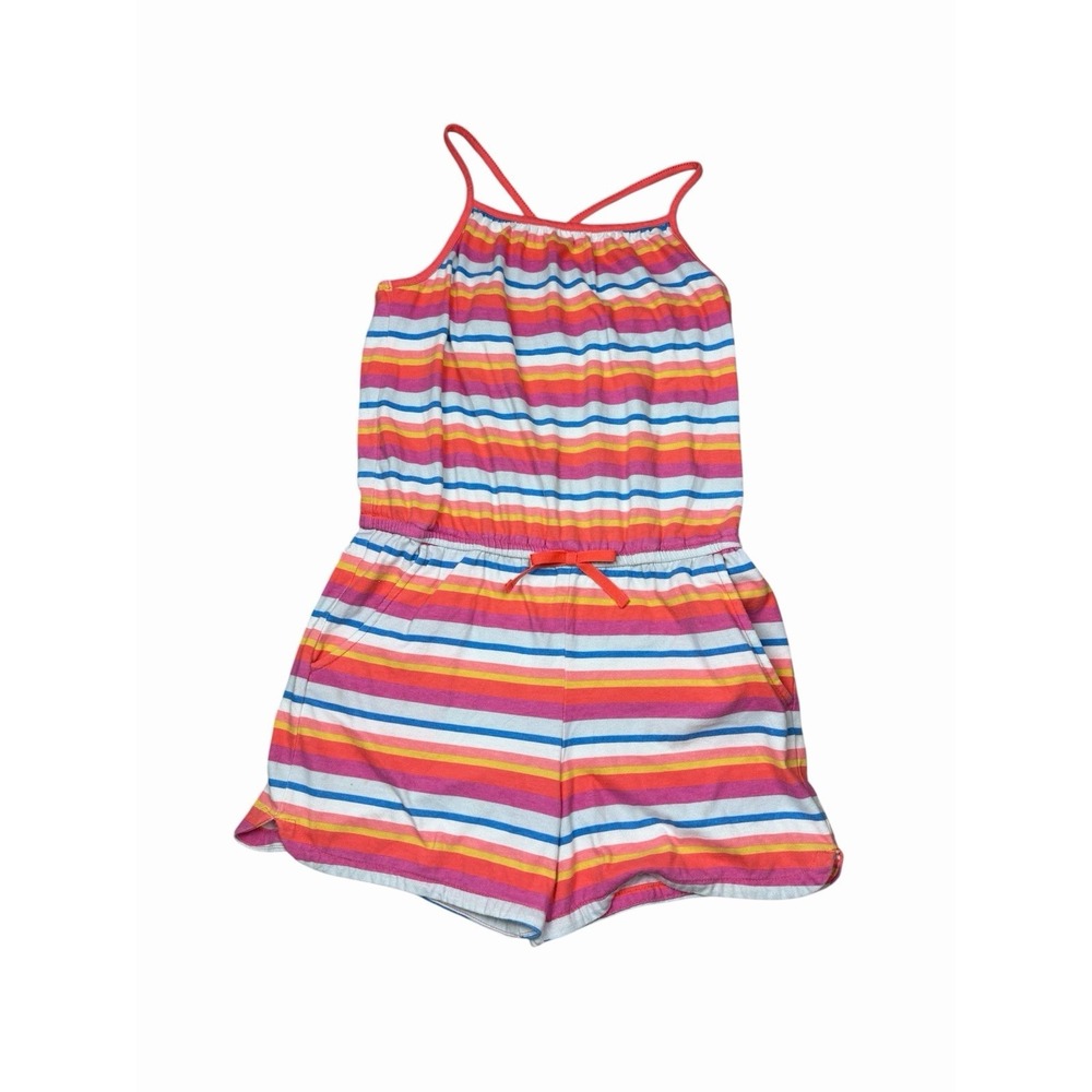 Girls Cross Cross Spaghetti Strap Striped Shorts Romper Cat & Jack Size 14/16
